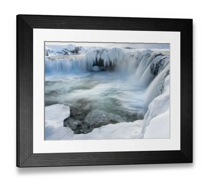 Framed Print : Godafoss one of the iconic waterfalls of Iceland during winter. europe, northern europe