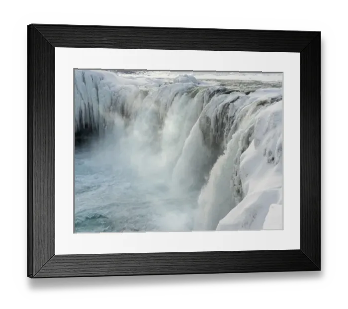 Framed Print : Godafoss one of the iconic waterfalls of Iceland during winter. europe, northern europe Framed Print : Godafoss one of the iconic waterfalls of Iceland during winter. europe, northern europe