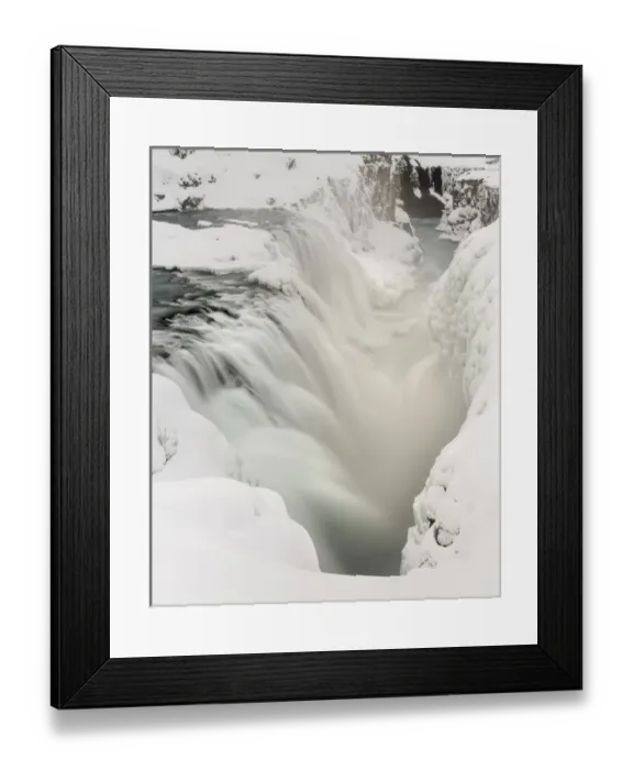 Framed Print : Gullfoss, one of the iconic waterfalls of Iceland during winter and one of the stops