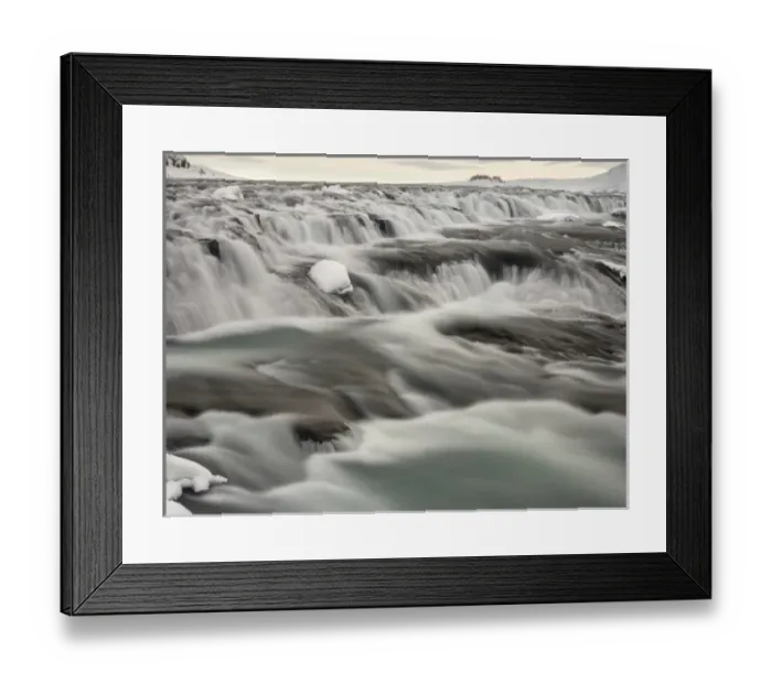 Framed Print : Gullfoss, one of the iconic waterfalls of Iceland during winter and one of the stops