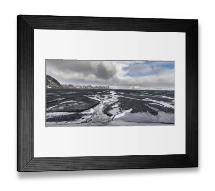 Framed Print : Outwash plain or sandur of glacier Myrdalsjoekull east of Vik. europe, northern europe Framed Print : Outwash plain or sandur of glacier Myrdalsjoekull east of Vik. europe, northern europe