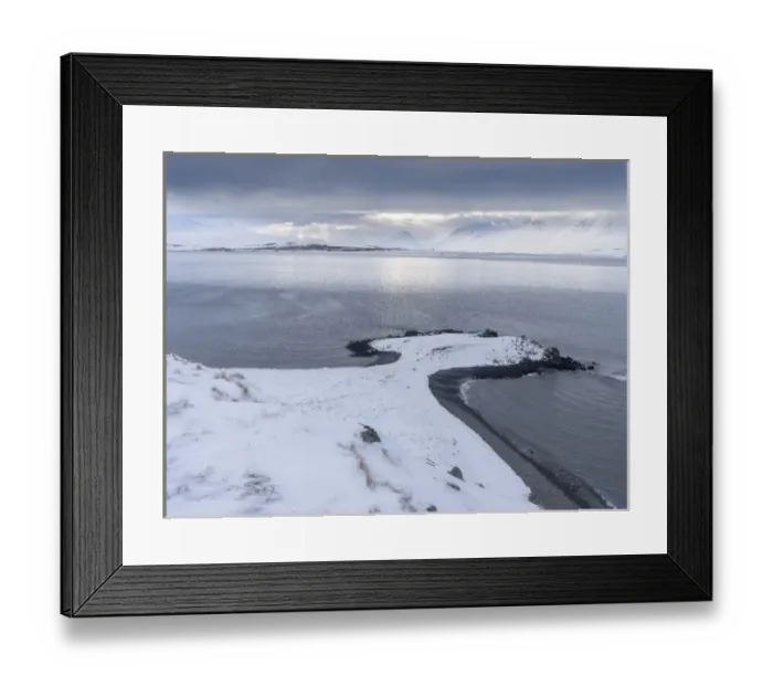 Framed Print : Mountains in the Eyjafoerdur region during winter in nothern Iceland. europe, northern europe