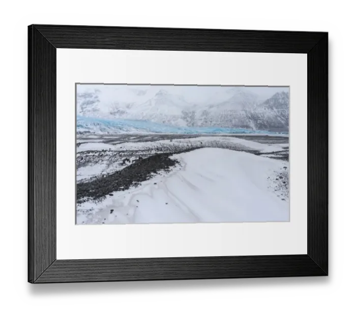 Framed Print : Glacier Skaftafelljoekull in the Vatnajoekull NP during winter. europe, northern europe