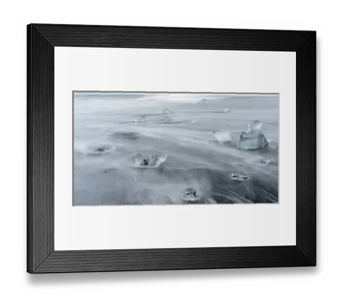 Framed Print : icebergs on black volcanic beach. Beach of the north atlantic near the glacial lagoon Joekulsarlon Framed Print : icebergs on black volcanic beach. Beach of the north atlantic near the glacial lagoon Joekulsarlon