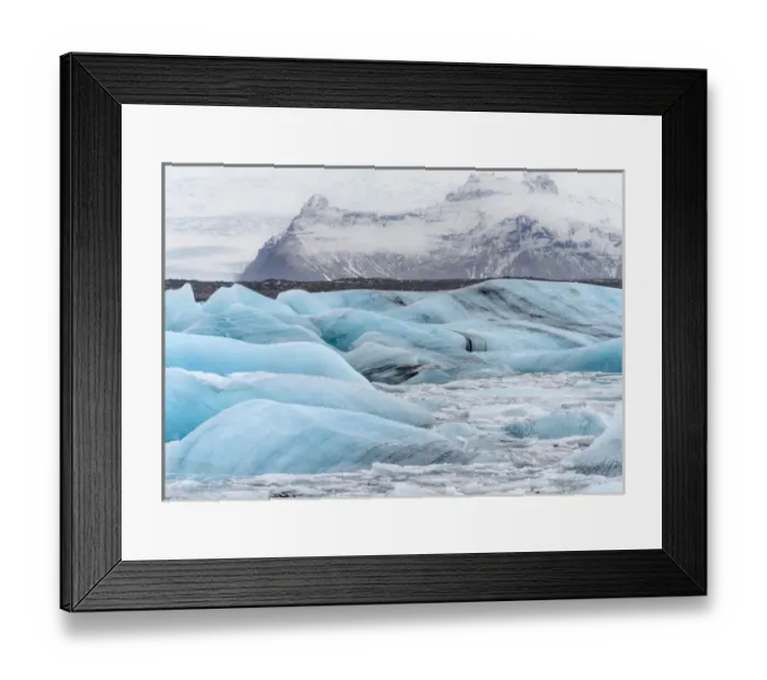 Framed Print : The glacial lagoon Joekulsarlon in the Vatnajoekull NP during winter. europe, northern europe