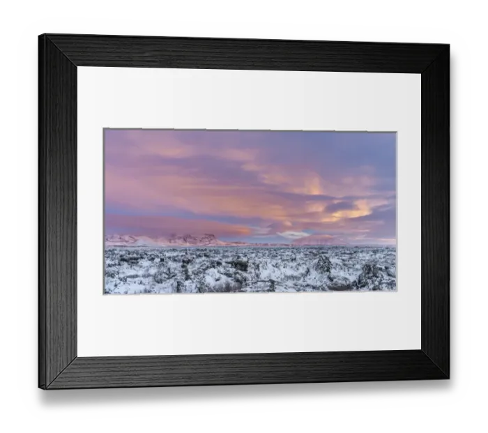 Framed Print : Lava field Dimmuborgir during winter near lake Myvatn in the highlands of Iceland in deep snow