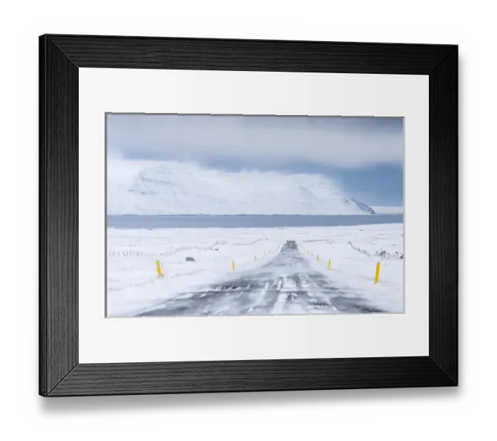 Framed Print : Landscape in Skagafjoerdur during winter, Iceland