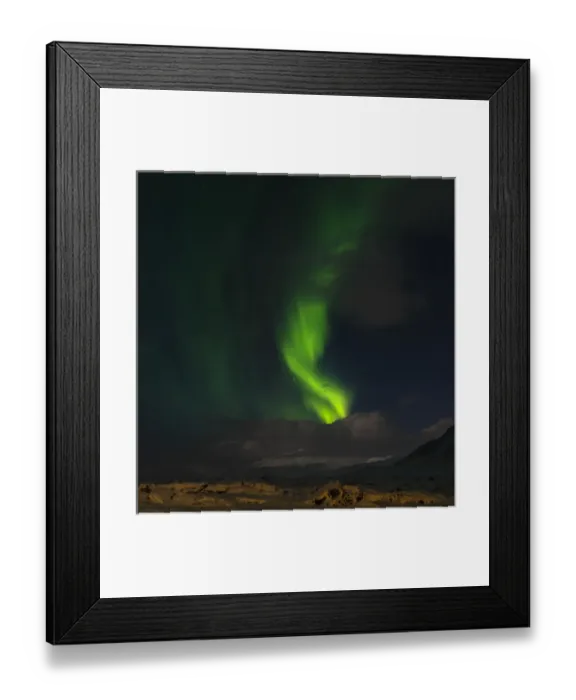 Framed Print : Northern Lights or Aurora Borealis, Snaefellsnes peninsula during winter. europe Framed Print : Northern Lights or Aurora Borealis, Snaefellsnes peninsula during winter. europe