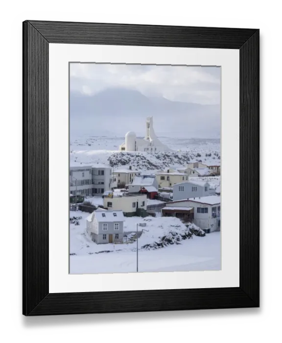 Framed Print : Village Stykkisholmur on the Snaefellsnes peninsula during winter Framed Print : Village Stykkisholmur on the Snaefellsnes peninsula during winter