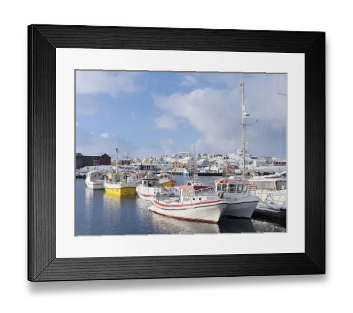 Framed Print : Village Stykkisholmur on the Snaefellsnes peninsula during winter. The harbour. europe Framed Print : Village Stykkisholmur on the Snaefellsnes peninsula during winter. The harbour. europe