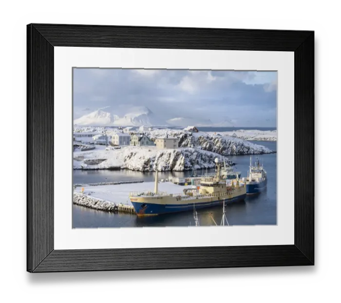 Framed Print : Village Stykkisholmur on the Snaefellsnes peninsula during winter Framed Print : Village Stykkisholmur on the Snaefellsnes peninsula during winter