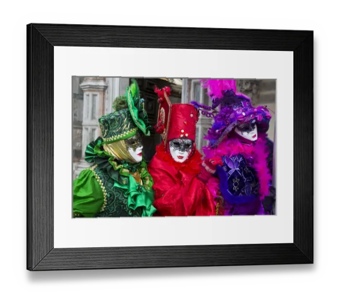 Framed Print : Carnival Venice Italy Masked Costumes