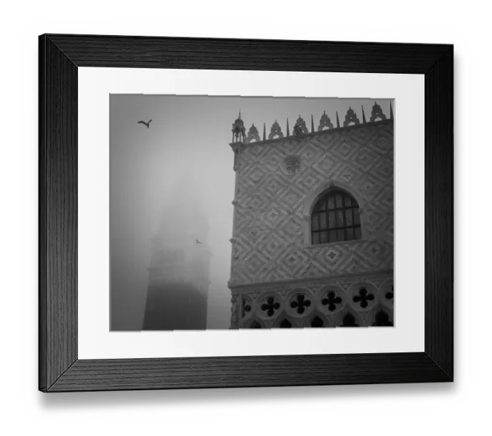 Framed Print : Europe, Italy, Venice. The Doges Palace and Campanile in the mist. Credit as