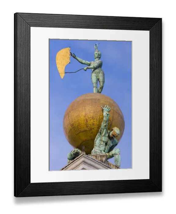 Framed Print : Italy, Venice. Fortune statue on Punta della Dogana art museum