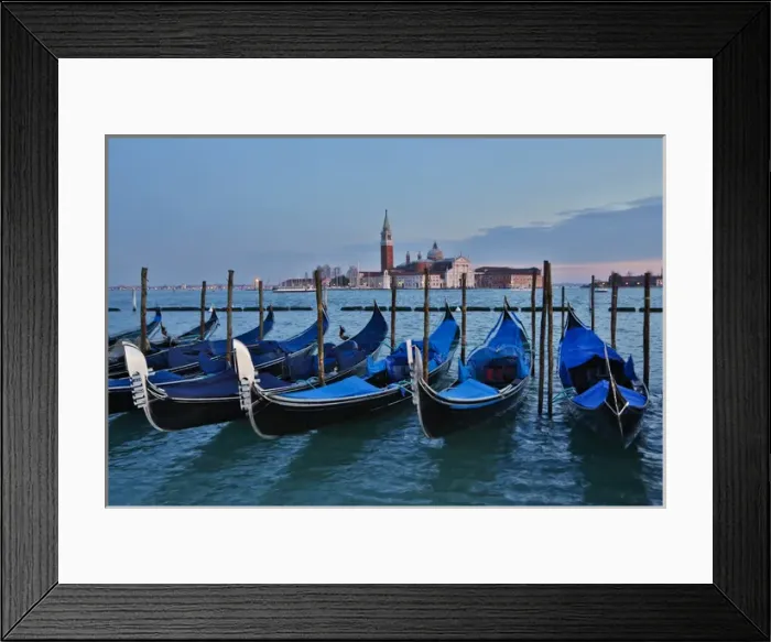 Framed Print : Gondolas along the Grand Canal, Venice Italy