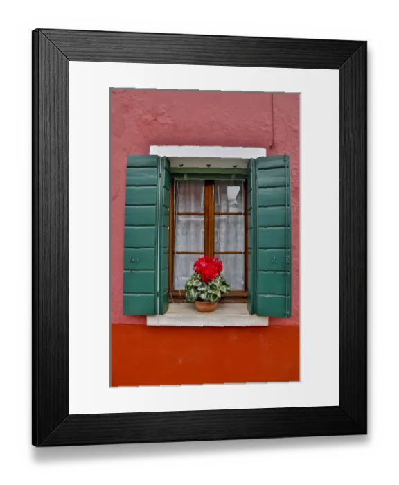 Framed Print : Shuttered windows Burano, Italy Framed Print : Shuttered windows Burano, Italy