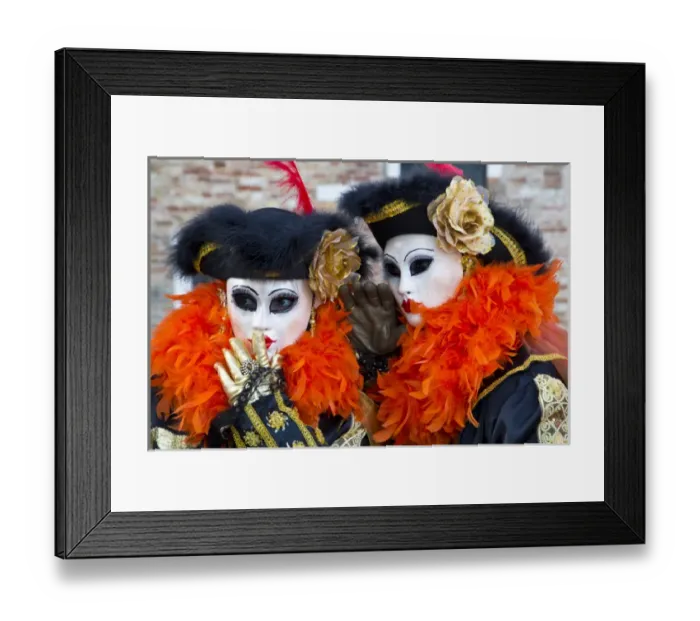 Framed Print : Carnival Venice Italy Masked Costumes