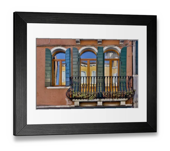Framed Print : VEnetian Windows and Balconies of Venice, Italy