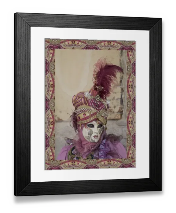 Framed Print : Elaborate costume for Carnival Venice Italy