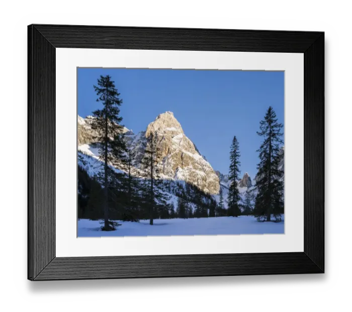 Framed Print : Valley Fischleintal (Val Fiscalina) in the nature park sexten dolomites in deep winter Framed Print : Valley Fischleintal (Val Fiscalina) in the nature park sexten dolomites in deep winter