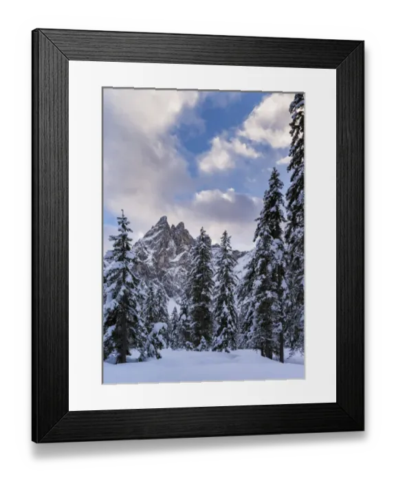 Framed Print : Valley Fischleintal (Val Fiscalina) in the nature park sexten dolomites in deep winter Framed Print : Valley Fischleintal (Val Fiscalina) in the nature park sexten dolomites in deep winter