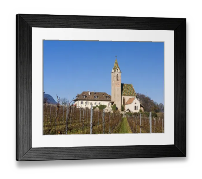 Framed Print : The church of Altenburg (Castelvecchio) high above Kaltern (Caldaro). Europe, Central Europe Framed Print : The church of Altenburg (Castelvecchio) high above Kaltern (Caldaro). Europe, Central Europe