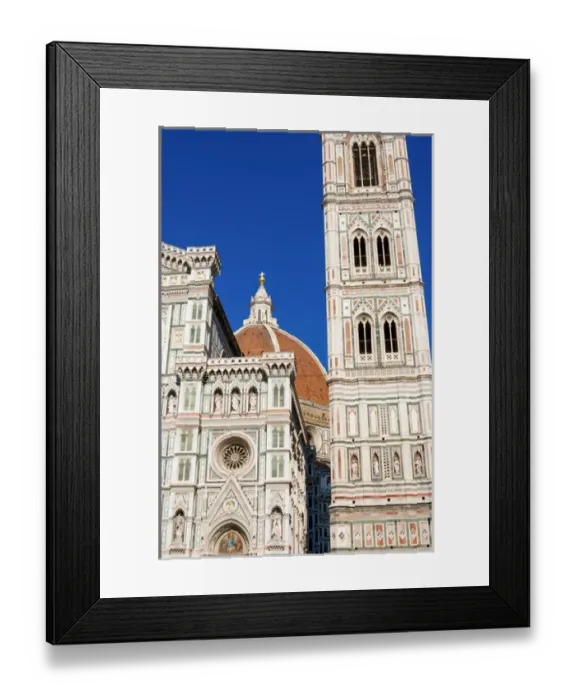 Framed Print : Exterior of the cathedral Santa Maria del Fiore, Giotto belltower, UNESCO World Heritage Site