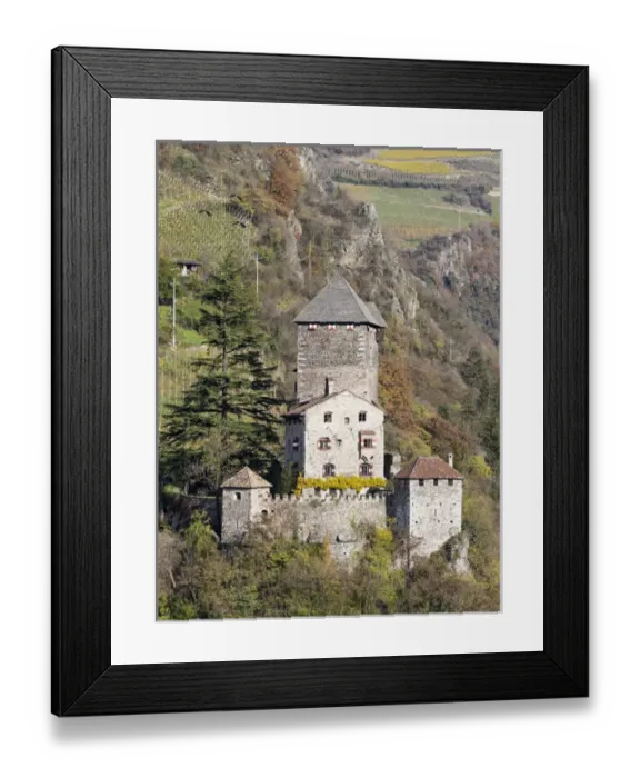 Framed Print : Castle Branzoll near Klausen (Chiusa) in the Eisack Valley during autumn. Europe