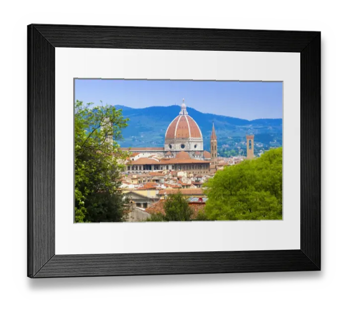 Framed Print : View of city center of Florence, Firenze, UNESCO World Heritage site, Tuscany, Italy