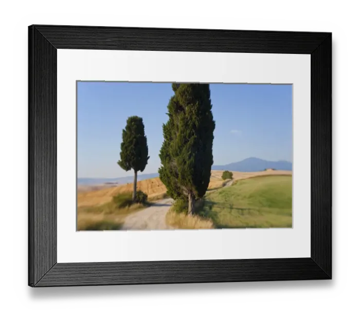 Framed Print : Winding road, Val d Orcia, Tuscany, Italy
