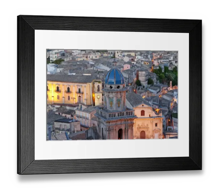 Framed Print : Ragusa at dusk, Sicily, Italy