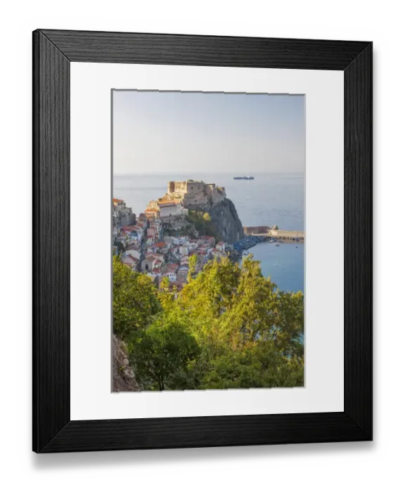 Framed Print : Town View with Castello Ruffo, Scilla, Calabria, Italy Framed Print : Town View with Castello Ruffo, Scilla, Calabria, Italy