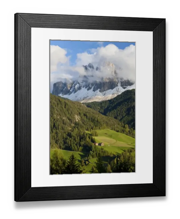 Framed Print : Italy, near Bolzano, Val di Funes, St. Magdalena and Dolomites Framed Print : Italy, near Bolzano, Val di Funes, St. Magdalena and Dolomites