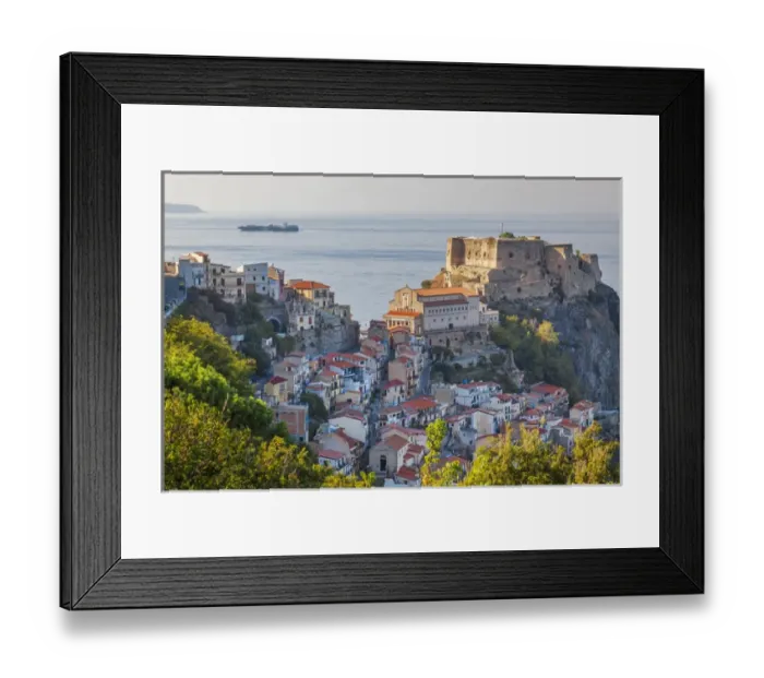 Framed Print : Town View with Castello Ruffo, Scilla, Calabria, Italy Framed Print : Town View with Castello Ruffo, Scilla, Calabria, Italy