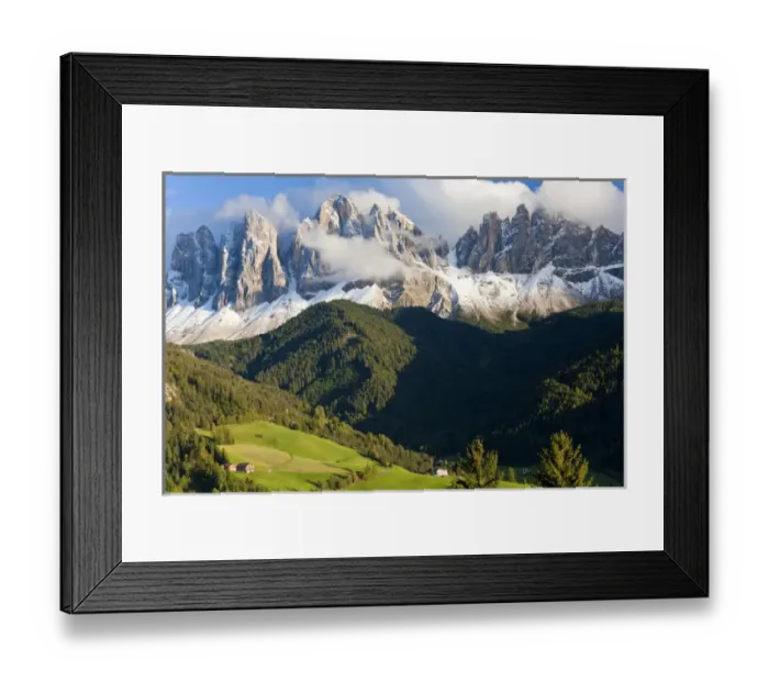 Framed Print : Italy, near Bolzano, Val di Funes, St. Magdalena and Dolomites Framed Print : Italy, near Bolzano, Val di Funes, St. Magdalena and Dolomites