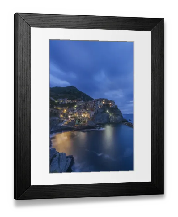 Framed Print : Italy, Cinque Terre, Manarola at Dawn Framed Print : Italy, Cinque Terre, Manarola at Dawn