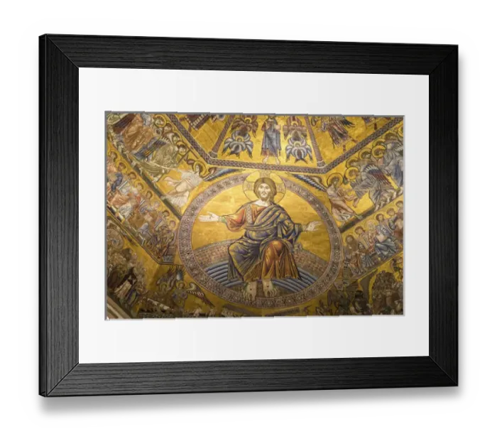 Framed Print : Europe, Italy, Florence. Baptistery ceiling Byzantine mosaic art