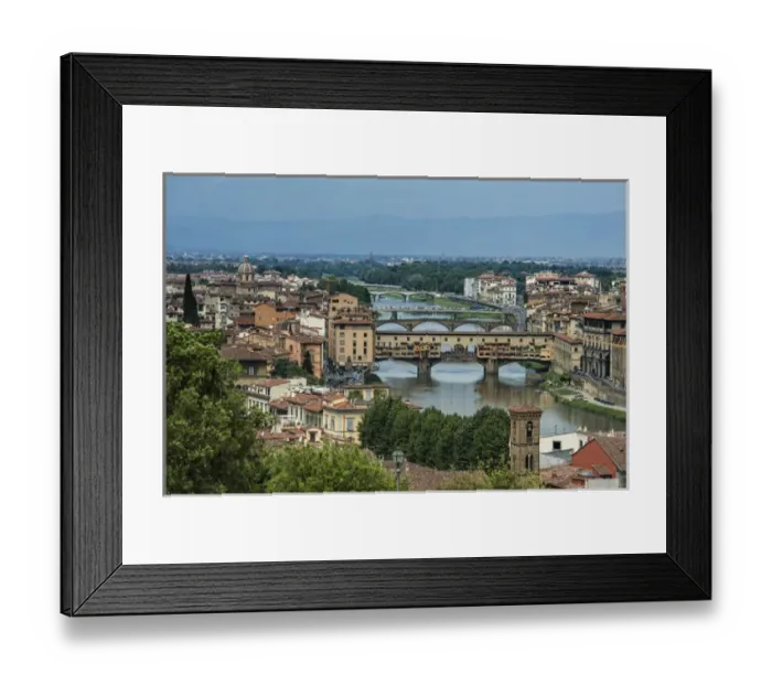 Framed Print : Over view of Florence, Italy with many bridges Framed Print : Over view of Florence, Italy with many bridges