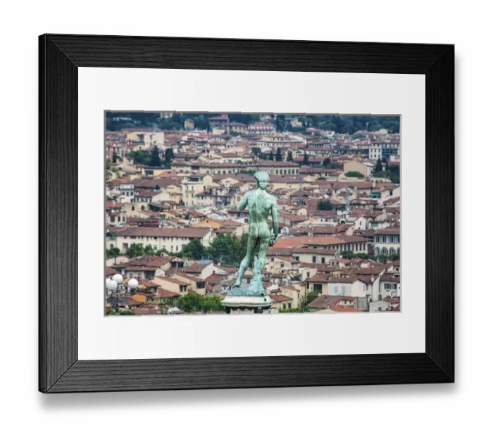Framed Print : Statue of David overlooking Florence, italy Framed Print : Statue of David overlooking Florence, italy