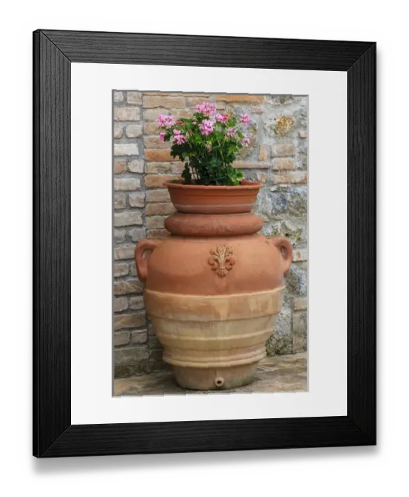 Framed Print : Flower pots as decoration. Tuscany. Italy Framed Print : Flower pots as decoration. Tuscany. Italy