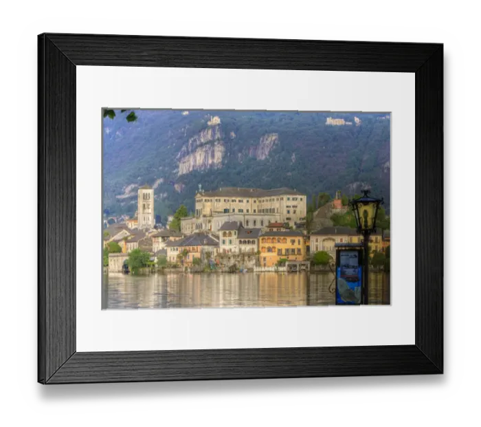Framed Print : Isola san Giulio. San Giulio Island. Lake Orta. Piedmont. Italy Framed Print : Isola san Giulio. San Giulio Island. Lake Orta. Piedmont. Italy