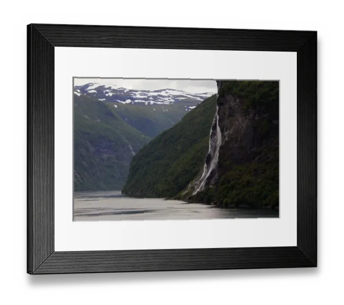 Framed Print : Europe, Norway, Geiranger. Bridal Veil Falls view from cruise Framed Print : Europe, Norway, Geiranger. Bridal Veil Falls view from cruise