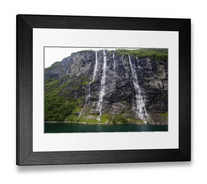 Framed Print : Europe, Norway, Geiranger. The Seven Sisters Waterfalls, in Geiranger Framed Print : Europe, Norway, Geiranger. The Seven Sisters Waterfalls, in Geiranger