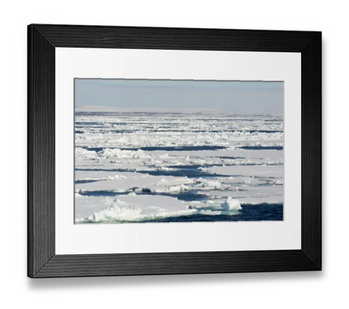 Framed Print : Norway. Svalbard. Hinlopen Strait. Drift ice extending to the horizon