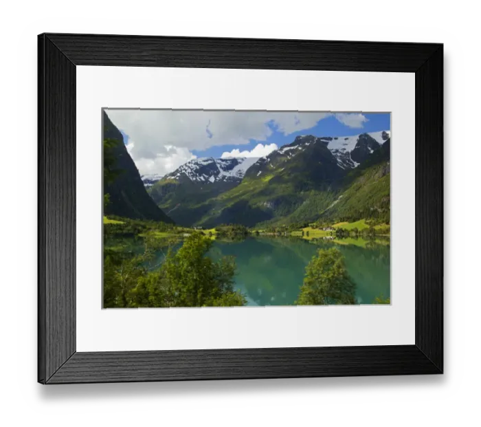 Framed Print : Europe, Norway, Olden. Lake Floen, Olden Framed Print : Europe, Norway, Olden. Lake Floen, Olden