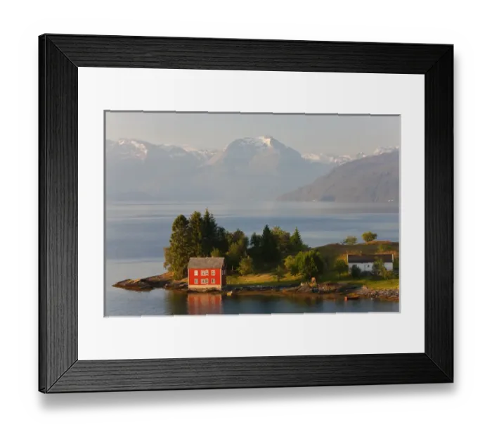 Framed Print : Small island in Hardangerfjorden nr Bergen, Western Fjords, Norway Framed Print : Small island in Hardangerfjorden nr Bergen, Western Fjords, Norway