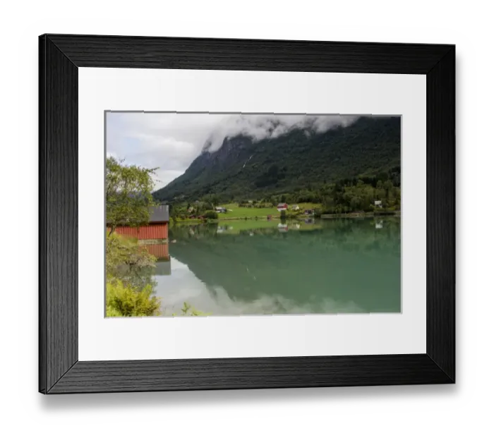 Framed Print : Buildings. Summer cottages. Olden. Norway