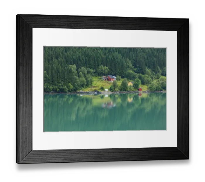 Framed Print : Wooden Farmhouses. Architecture. Olden. Norway