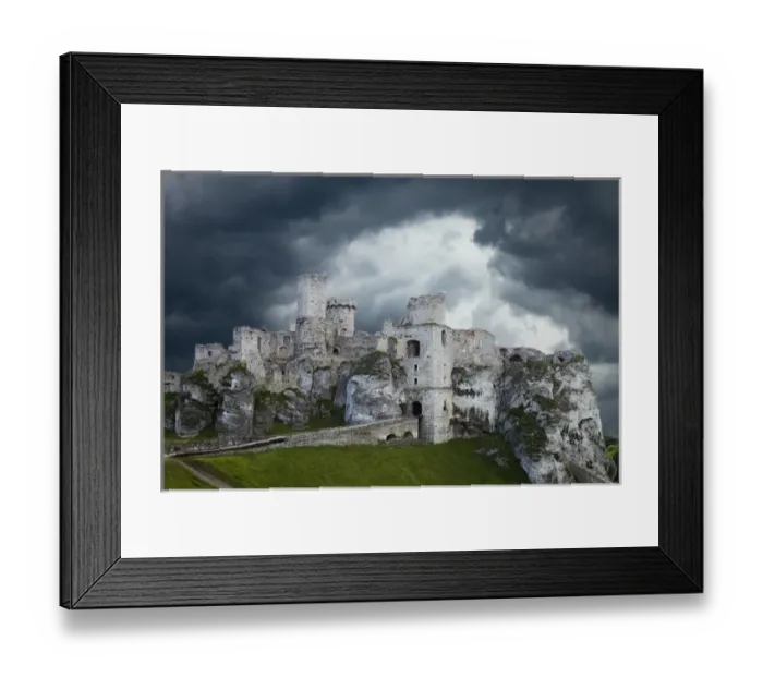 Framed Print : Europe, Poland. Composite of Ogrodzieniec Castle