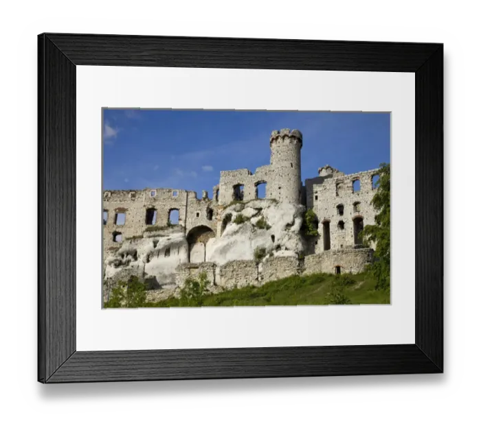 Framed Print : Europe, Poland. Close-up of Ogrodzieniec Castle